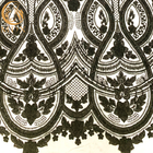 Kundengebundenes schwarzes 3D bördelte Spitze Mesh Crystal Embroidery Tulle Fabric