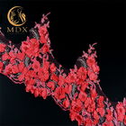Arbeiten Sie Braut-der Blumen-3D Breite Spitze-der Ordnungs-135cm handgemachtes buntes gestickt um