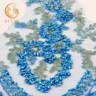 Herrliche Kleidungs-blaue Mode-Spitze-Ordnungs-Dekoration 1 Yard Länge mit Steinen