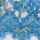 Herrliche Kleidungs-blaue Mode-Spitze-Ordnungs-Dekoration 1 Yard Länge mit Steinen