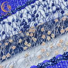 Wasserlösliche paillettenbesetzte Breiten-afrikanisches Textilmuster des Spitze-Gewebe-135cm handgemacht