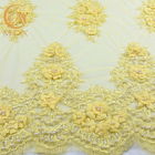 Klassische Kleidungs-3D gestickte Blumenspitze bördelte Nylon 135cm Breiten-80%