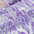 Purpur bördelte die handgemachte Spitze-Gewebe-Stickerei, die für Kleid wasserlöslich ist