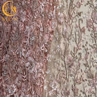 Stickerei Mesh Wedding Lace Fabrics Nigerian bördelte 140cm Breite