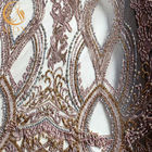 Purpurrotes 3D bördelt Mehrfarben-91.44cm Länge der Hochzeits-Spitze-Gewebe-mit Pailletten