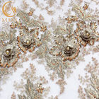 Gebördeltes Hochzeits-Kleid schnüren sich Breiten-handgemachte Stickerei des Gewebe-135cm 1 Yard