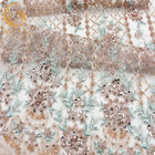 Goldglänzende Paillette-Spitze-Gewebe-Tulle-Stickerei wasserlöslich für Glättungs-Kleid