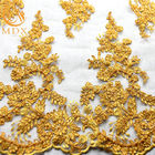 Goldene Paillette-Nettostickerei MDX schnüren sich 135cm Breite für Gewebe