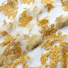Goldene Paillette-Nettostickerei MDX schnüren sich 135cm Breite für Gewebe