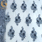 Stilvolles kundengebundenes Grey Lace Fabric Mesh Embroidered bördelte Brautgewebe