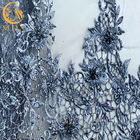Stilvolles kundengebundenes Grey Lace Fabric Mesh Embroidered bördelte Brautgewebe