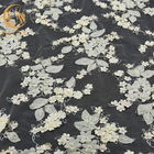 Weiße Blume Tulles 3D schnüren sich 80% Nylonstickerei für Hochzeit