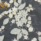 Weiße Blume Tulles 3D schnüren sich 80% Nylonstickerei für Hochzeit