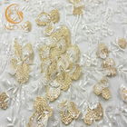Weiches gesticktes Polyester Mesh Lace Fabric Sequinss 20% der hohen Qualität