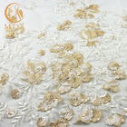Weiches gesticktes Polyester Mesh Lace Fabric Sequinss 20% der hohen Qualität