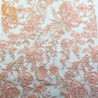 Nette gestickte Mesh Lace Fabric-/Rosanylonspitze materielle 91.44cm Länge