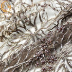 Afrikanische bräutliche perlenbesetzte Breiten-Stickerei des Funkeln-Spitze-Gewebe-140cm
