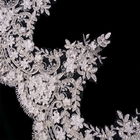 Klassische gestickte Spitze-Ordnung der Blumen-3D 53 Zoll-Breite mit Perlen