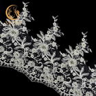 Perlenbesetzte Perlen-Fantasie-Spitze-Ordnungs-Stickerei für Hochzeits-Kleid