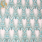 Elegantes perlenbesetztes Blumen-Spitze-Gewebe-handgemachte Nettostickerei der Dekorations-3D