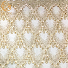 Blumen-Spitze-Gewebe des 20% Polyester-Material-3D mit Perlen
