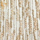Blumen-Stickerei-Spitze-Gewebe des Hochzeits-Kleid3d mit schweren Perlen