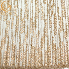 Blumen-Stickerei-Spitze-Gewebe des Hochzeits-Kleid3d mit schweren Perlen