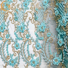 140Cm redet Brautapplikations-Spitze-Gewebe-Kleid die Stickerei an, die für Hochzeit gebördelt wird