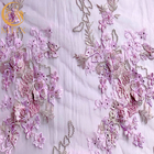 Blumen-Spitze-Gewebe des Brautjungfern-Kleid3d mit den Perlen gestickt