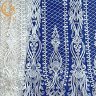 Französische Reihenfolgen-weißes Brautpaillette-Spitze-Gewebe für Hochzeits-Kleid