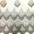 Grey Beaded Decoration Handmade Lace-Gewebe für Abend-Kleid