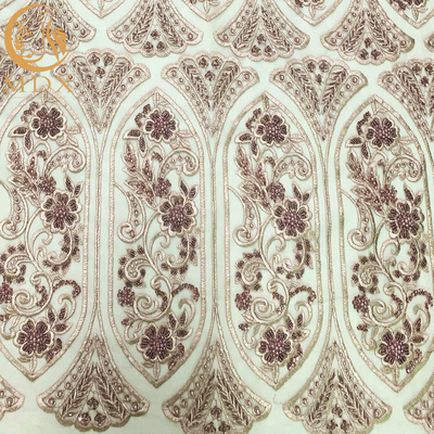 Stickerei-Spitze-nigerisches Art-Crystal Beaded Fabric For Bridal-Kleid