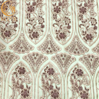 Stickerei-Spitze-nigerisches Art-Crystal Beaded Fabric For Bridal-Kleid